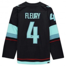 S.Kraken #4 Haydn Fleury Fanatics Authentic Autographed with Inaugural Season Patch Blue Stitched American Hockey Jerseys