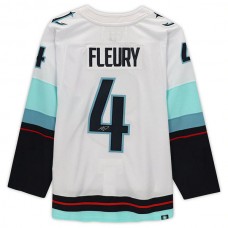 S.Kraken #4 Haydn Fleury Fanatics Authentic Autographed with Inaugural Season Patch White Stitched American Hockey Jerseys