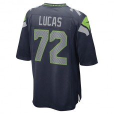 S.Seahawks #72 Abraham Lucas College Navy Game Player Jersey Stitched American Football Jerseys