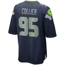 S.Seahawks #95 L.J. Collier College Navy Game Player Jersey Stitched American Football Jerseys
