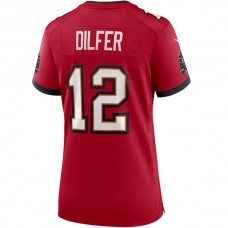 TB.Buccaneers #12 Trent Dilfer Red Game Retired Player Jersey Stitched American Football Jerseys