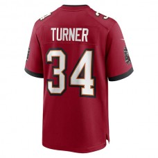 TB.Buccaneers #34 Nolan Turner Red Game Player Jersey Stitched American Football Jerseys