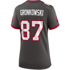 TB.Buccaneers #87 Rob Gronkowski Pewter Alternate Game Jersey Stitched American Football Jerseys