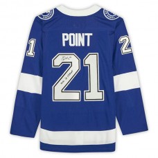TB.Lightning #21 Brayden Point Fanatics Authentic Autographed with 2020 SC Champs Inscription Blue Stitched American Hockey Jerseys