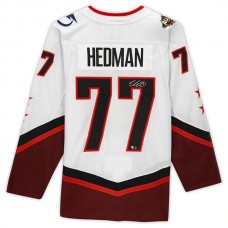TB.Lightning #77 Victor Hedman Fanatics Authentic Autographed 2022 All-Star Game White Stitched American Hockey Jerseys
