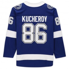 TB.Lightning #86 Nikita Kucherov Fanatics Authentic Autographed Breakaway Jersey Blue Stitched American Hockey Jerseys