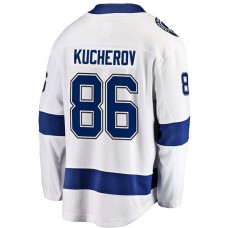 TB.Lightning #86 Nikita Kucherov Fanatics Branded Away Premier Breakaway Player Jersey White Stitched American Hockey Jerseys