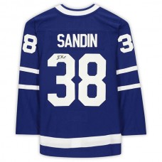 T.Maple Leafs #38 Rasmus Sandin Fanatics Authentic Autographed Blue Stitched American Hockey Jerseys