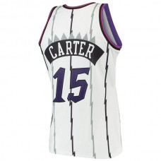 T.Raptors #15 Vince Carter Mitchell & Ness Hardwood Classics 1998-99 Authentic Jersey White Stitched American Basketball Jersey