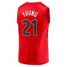 T.Raptors #21 Thaddeus Young Fanatics Branded Fast Break Replica Jersey Red Icon Edition Stitched American Basketball Jersey