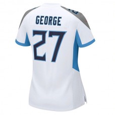 T.Titans #27 Eddie George White Retired Game Jersey Stitched American Football Jerseys
