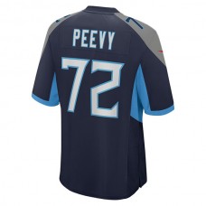 T.Titans #72 Jayden Peevy Navy Game Player Jersey Stitched American Football Jerseys