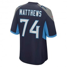 T.Titans #74 Bruce Matthews Navy Retired Player Jersey Stitched American Football Jerseys