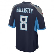 T.Titans #8 Cody Hollister Navy Game Player Jersey Stitched American Football Jerseys