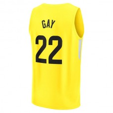 U.Jazz #22 Rudy Gay Fanatics Branded 2022-23 Fast Break Replica Player Jersey Icon Edition Yellow Stitched American Basketball Jersey