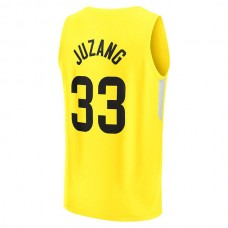 U.Jazz #33 Johnny Juzang Fanatics Branded 2022-23 Fast Break Replica Player Jersey Icon Edition Yellow Stitched American Basketball Jersey