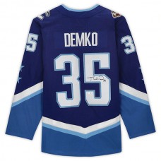 V.Canucks #35 Thatcher Demko Fanatics Authentic Autographed 2022 All-Star Game Jersey Blue Stitched American Hockey Jerseys