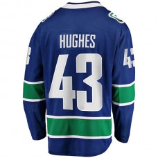 V.Canucks #43 Quinn Hughes Fanatics Branded Home Premier Breakaway Player Jersey Blue Stitched American Hockey Jerseys
