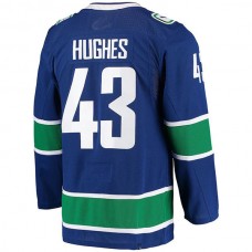 V.Canucks #43 Quinn Hughes Home Authentic Pro Player Jersey Blue Stitched American Hockey Jerseys