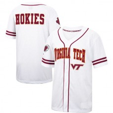 V.Tech Hokies Colosseum Free Spirited Baseball Jersey White Maroon Stitched American College Jerseys