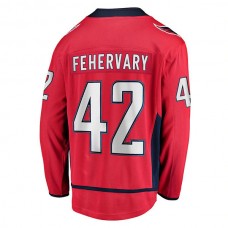 W.Capitals #42 Martin Fehervary Fanatics Branded Home Breakaway Player Jersey Red Stitched American Hockey Jerseys