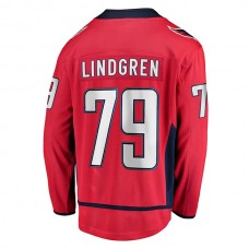 W.Capitals #79 Charlie Lindgren Fanatics Branded Home Breakaway Player Jersey Red Stitched American Hockey Jerseys