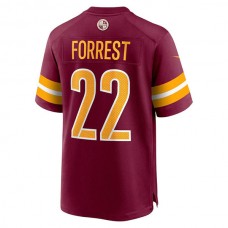 W.Commanders #22 Darrick Forrest Burgundy Game Player Jersey Stitched American Football Jerseys