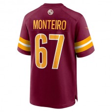 W.Commanders #67 Aaron Monteiro Burgundy Game Player Jersey Stitched American Football Jerseys