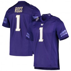 W.Huskies #1 John Ross Alumni Football Jersey Purple Stitched American College Jerseys