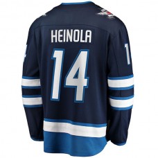 W.Jets #14 Ville Heinola Fanatics Branded Home Breakaway Player Jersey Navy Stitched American Hockey Jerseys