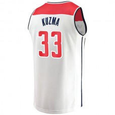 W.Wizards #33 Kyle Kuzma Fanatics Branded Fast Break Replica Jersey White Association Edition Stitched American Basketball Jersey