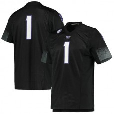 #1 W.Huskies Team Premier Football Jersey Black Stitched American College Jerseys