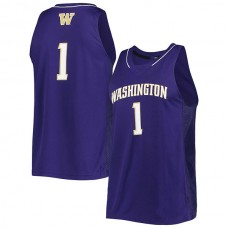 #1 W.Huskies Team Swingman Basketball Jersey Purple Stitched American College Jerseys