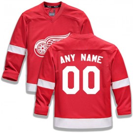 Custom D.Red Wings Fanatics Branded Home Replica Jersey Red Stitched American Hockey Jerseys