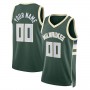 Custom M.Bucks Unisex 2022-23 Swingman Jersey Hunter Green Icon Edition Stitched Basketball Jersey