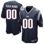 Custom NE.Patriots Blue Game Jersey Stitched American Football Jerseys