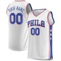 Custom PH.76ers Fanatics Branded Fast Break Replica Jersey White Association Edition Stitched Basketball Jersey
