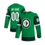 Custom W.Jets 2023 St. Patrick's Day Primegreen Authentic Jersey - Kelly Green Stitched American Hockey Jerseys