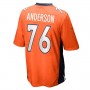 D.Broncos #76 Calvin Anderson Orange Game Jersey Stitched American Football Jerseys