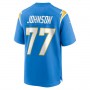 LA.Chargers #77 Zion Johnson Powder Blue 2022 Draft First Round Pick Game Jersey Stitched American Football Jerseys