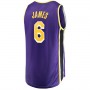 LA.Lakers #6 LeBron James Fanatics Branded 2021-22 Fast Break Replica Player Jersey Purple Statement Edition Stitched American Basketball Jersey
