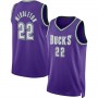 M.Bucks #22 Khris Middleton 2022-23 Swingman Jersey Purple Classic Edition Stitched American Basketball Jersey