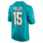 M.Dolphins #15 Jaelan Phillips Aqua Game Player Jersey Stitched American Football Jerseys