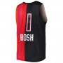 M.Heat #1 Chris Bosh Mitchell & Ness Hardwood Classics 2011-12 Split Swingman Jersey BlackRed Stitched American Basketball Jersey
