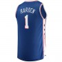 PH.76ers #1 James Harden Fanatics Branded 2021-22 Fast Break Replica Jersey Royal Icon Edition Stitched American Basketball Jersey