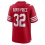 SF.49ers #32 Tyrion Davis-Price Scarlet Game Player Jersey Stitched American Football Jerseys