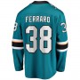 SJ.Sharks #38 Mario Ferraro Fanatics Branded Replica Player Jersey Teal Stitched American Hockey Jerseys