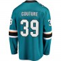 SJ.Sharks #39 Logan Couture Fanatics Branded 2021-22 Home Premier Breakaway Player Jersey Teal Stitched American Hockey Jerseys