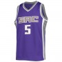 S.Kings #5 De'Aaron Fox Diamond Swingman Jersey Icon Edition Purple Stitched American Basketball Jersey