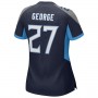 T.Titans #27 Eddie George Navy Game Retired Player Jersey Stitched American Football Jerseys